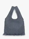 Dries Van Noten Large Tote Bag With Fringe In Gray
