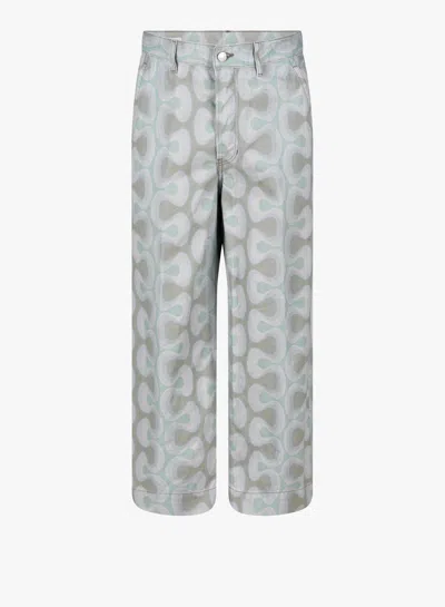 Dries Van Noten Blue Straight Jeans In Green