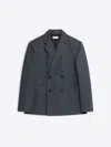 Dries Van Noten Double-breasted Notched-lapel Cotton Jacket In Grey