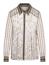 DRIES VAN NOTEN 00810-CHOWY EMB 8105 W.W.SHIRT SILK MOUSSELINE PRINTED WITH BICOLOR STRIPES