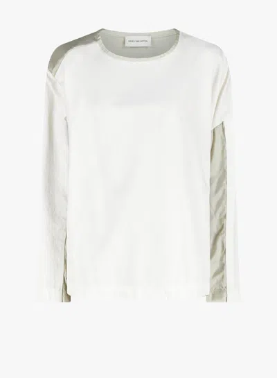 Dries Van Noten 00860 Caias Denim 1553 W.w.shirt Clothing In White