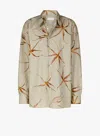 Dries Van Noten Floral Long Sleeve Tulip Print Top In Brown