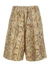 Dries Van Noten Straight Animal Print Sequin Embellished Shorts In Gold
