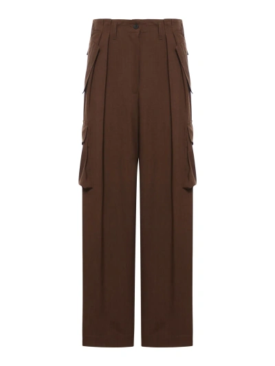 Dries Van Noten 01370-polkar 8057 W.w.pants In Brown