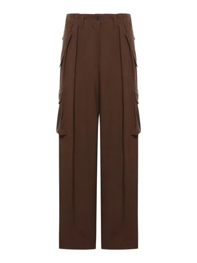 Dries Van Noten 01370-polkar 8057 W.w.pants Clothing In Burgundy