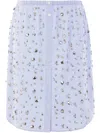 Dries Van Noten Embellished Elastic Waistband Skirt With Button Detailing In Blue