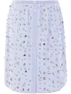 Dries Van Noten Embellished Elastic Waistband Skirt With Button Detailing In Blue