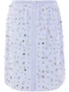 Dries Van Noten Embellished Elastic Waistband Skirt With Button Detailing In Blue