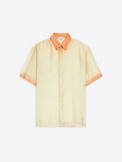 Dries Van Noten Ombre-dyed Silk Shirt In Orange