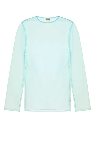 DRIES VAN NOTEN DRIES VAN NOTEN LIGHT BLUE ORGANZA CAMILLE TOP