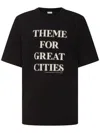 Dries Van Noten Ribbed Black Cotton Jersey T-shirt With Slogan Print In Black