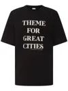 Dries Van Noten Ribbed Black Cotton Jersey T-shirt With Slogan Print In Black