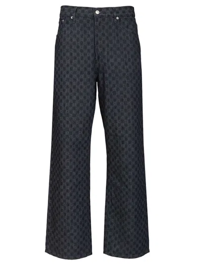 Dries Van Noten 02050-pine Den 3387 M.w.pants Trousers Blue In Gray