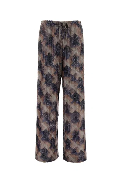 Dries Van Noten 02190-puvis Bis L Emb 2316 W.w.pants In Brown