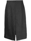 Dries Van Noten Split Half Skirt In Front Of High Waist In Grey
