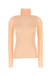 Dries Van Noten Stretch Nylon Turtleneck Top With Long Sleeves In Blush