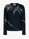 Dries Van Noten Mouche Crew Neck Knite With Motif Knitwear Blue In Blue