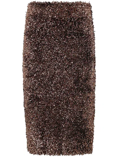 Dries Van Noten 03300 Temple 9725 W.k.skirt Clothing In Brown