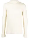 Dries Van Noten High-neck Long-sleeved Sweater In Nude & Neutrals