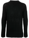 Dries Van Noten Round Neck Long-sleeved Sweater In Black