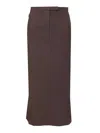 Dries Van Noten 04070-sandora Long 2218 Heavy Cotton Poplin Skirt Skirts Brown In Brown