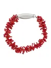 Dries Van Noten Chunky Beaded Statement Necklace In Red