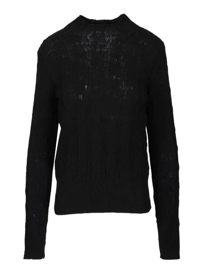 Dries Van Noten 09260-tessy 2707 Mock Neck Sweater Knitwear Black