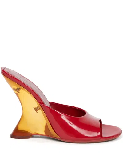 Dries Van Noten 105mm Open-toe Leather Mules In Red