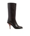 Dries Van Noten Snake-effect Leather Knee-high Boots In Black