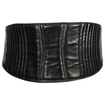 Pre-owned Dries Van Noten 1990's  Black Leather Corset Belt
