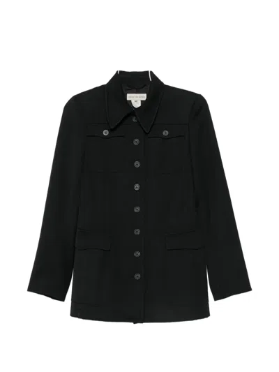 Pre-owned Dries Van Noten 1990s Button-up Coat In Black