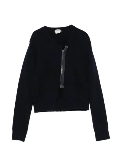 Pre-owned Dries Van Noten 1990s Zip-up Knit Jacket In Blue