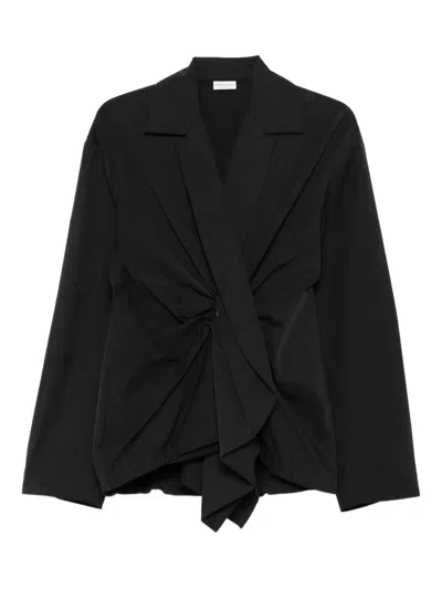 Pre-owned Dries Van Noten 2010s Draped-front Jacket In Black