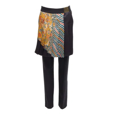 Pre-owned Dries Van Noten 2012 Runway Yellow Chinese Dragon Pleated Kilt Trousers Fr36 S