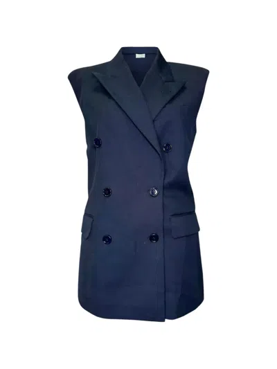 Pre-owned Dries Van Noten 2020s Double-breasted Vest In Blue