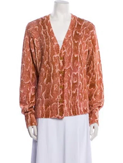 Pre-owned Dries Van Noten 2023 Animal Print Sweater In Orange
