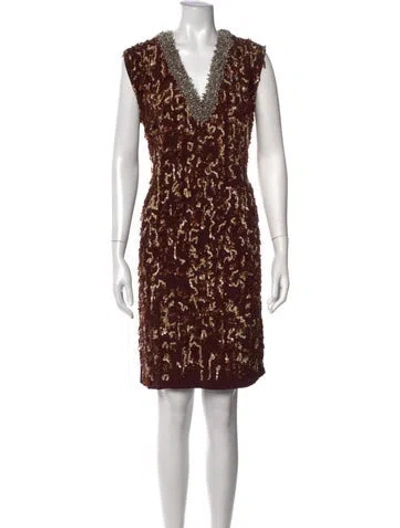 Pre-owned Dries Van Noten 2025 Mini Dress In Brown