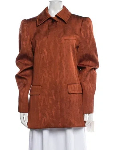 Pre-owned Dries Van Noten 2025 Patterned Jacket W/ Tags In Orange
