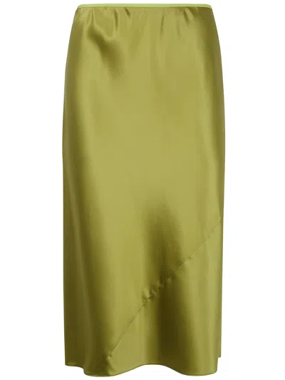 DRIES VAN NOTEN SATI MIDI SKIRT BY DRIES VAN NOTEN,251.010804.1032 607 OLIVE