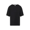 Dries Van Noten Black Short-sleeve T-shirt With Tonal Swirl Embroidery In Black