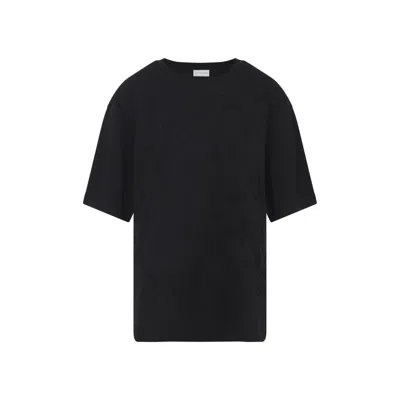 DRIES VAN NOTEN 3D EMBROIDERED BLACK COTTON HEGELS T-SHIRT