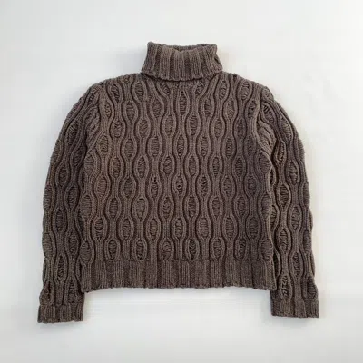 Pre-owned Dries Van Noten 3d Patterned Brown Wool Sweater