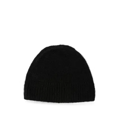 Dries Van Noten 4709 Alpaca-merino Blend Ribbed Knit Beanie In Black