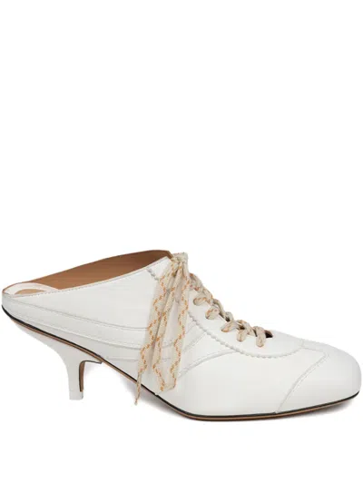 Dries Van Noten 60mm Lace-up Mules In White