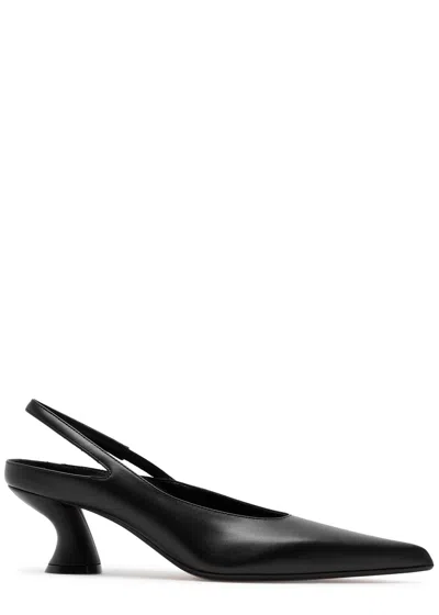 Dries Van Noten 65 Leather Slingback Pumps In Black