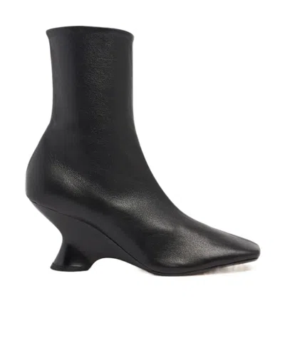 Dries Van Noten 65mm Heeled Leather Ankle Boots In Black