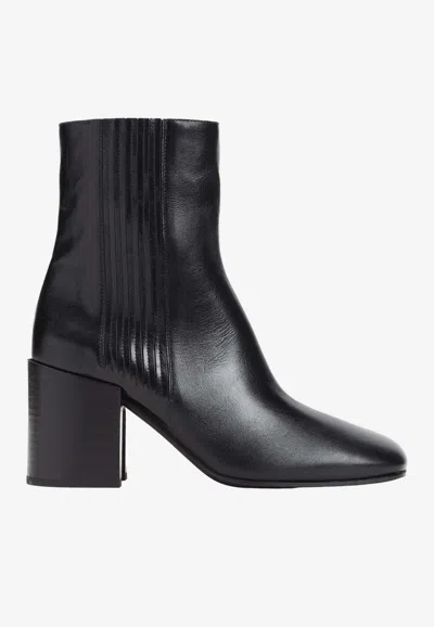 Dries Van Noten 70 Leather Ankle Boots In Black
