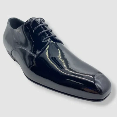 Pre-owned Dries Van Noten $735  Men Black Patent Leather Oxford Lace Up Shoe Sz Eu 43/us 10