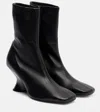 Dries Van Noten Pointed Toe Ankle Boots With Sculptural Heel In Black