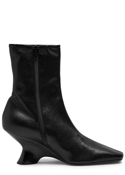 Dries Van Noten 75 Leather Ankle Boots In Black